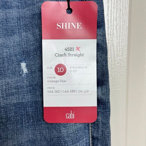 SLINK Jeans Plus Size Distressed Denim Two Button Dark Wash - Picture 5 of 6